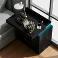 thumbnail image 1 of GZXS 3-Drawer Nightstand with Sliding Top, Built-in Charging Station & RGB LED Lights, Modern Black Bedside Table with Storage for Bedroom, 28.8"L x 17"W x 30.5"H, 1 of 8