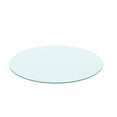 thumbnail image 1 of GZXS 30" Inch Round Tempered Glass Table Top Clear Glass, 1/4" Thick Round Polished Edge, Transparent, 1 of 10