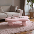 thumbnail image 1 of GZXS 40" Small Cloud Shaped Coffee Table in Pink, Minimalist Irregular Low Coffee Table with Ball Legs and Smooth Edges, Easy Assembly, 1 of 7