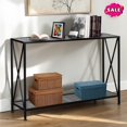 thumbnail image 1 of GZXS 43.3 Inch Console Table, 2-Tier Entryway Table with Open Shelf, Narrow Sofa Table with Metal Frame for Foyer, Hallway, Corridor, Living Room, Black, 1 of 6