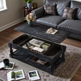 thumbnail image 1 of GZXS 47.24" Lift Top Coffee Table in Antique Black, Rustic Wood Coffee Table with Hidden Storage, Two-Tier Design & Weathered Finish for Home Decor, Small Apartments, 1 of 8