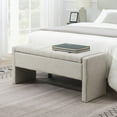 thumbnail image 1 of GZXS 47.25" Ottoman with Storage, Upholstered Entryway Bench with Safety Hinges, Bedroom Bench End of Bed, Light Gray, 1 of 8