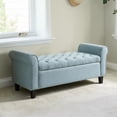 thumbnail image 1 of GZXS 50" Linen Tufted Upholstered Storage Bench with Lift-Top Compartment & Rolled Arms, Multi-Functional Home Seating and Storage Organizer (Light Blue), 1 of 10