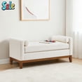 thumbnail image 1 of GZXS 51" Upholstered Boucle Bench with 2 Pillows, Modern Bedroom/Entryway Seating with Rubber Wood Frame, Easy Assembly (Ivory), 1 of 7