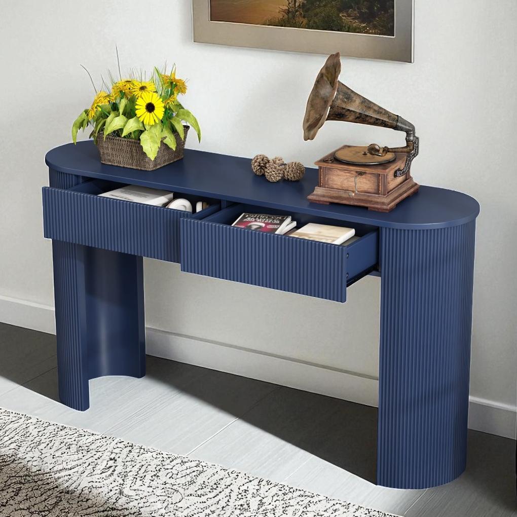 Thumbnail for Textured Textured Minimalist Console Tables With Hidden Storage