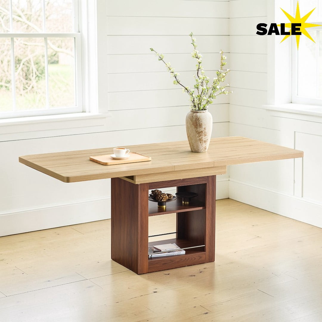 GZXS 59"-71" Extendable Dining Table for 4-8, Modern Rectangle Kitchen ...