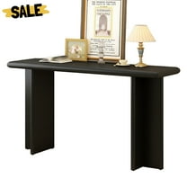 GZXS 59" Entryway Console Table with L-Shaped Legs - Modern Minimalist MDF Sofa Table for Hallway, Foyer, Living Room, Narrow Spaces - Black