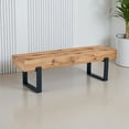 thumbnail image 1 of GZXS 59" Industrial Dining Bench w/ Thick MDF Wood Top & Metal Legs, Indoor Bench for Kitchen, Entryway Bedroom (Natural Wood Wash), 1 of 9
