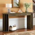 thumbnail image 1 of GZXS 59" Long Console Table in Natural Wood Finish, Modern Farmhouse Behind Sofa Couch Table with 2 Storage Drawers, for Entrance, Hallway, Living Room, 1 of 8