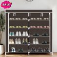 thumbnail image 1 of GZXS 6-Tier Shoe Rack with Cover, Freestanding Shoe Storage Organizer for Closet, Hallway, Entryway, Living Room, Easy Assembly, Dark Brown, 1 of 10
