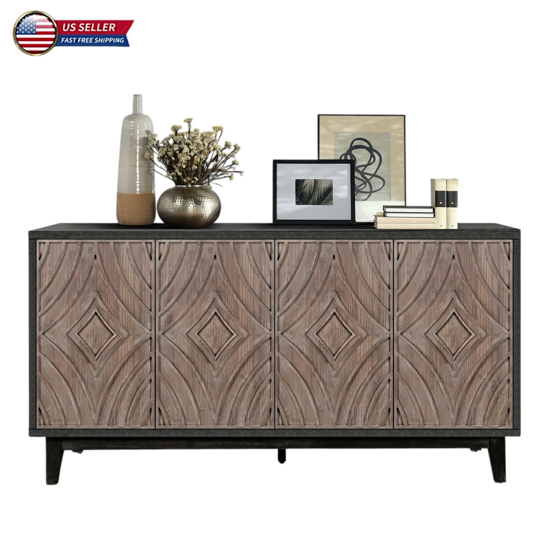 Fresh Look at Gzxs 60 Inch Mid Century Buffet Sideboard Wooden Storage Console