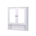 thumbnail image 1 of GZXS Bathroom Cabinet Wall Mounted with Double Mirror Doors, Wood Hanging Cabinet with Doors and Shelves, Bathroom Wall Mirrored Cabinet, White, 1 of 8