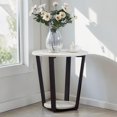 thumbnail image 1 of GZXS Contemporary Accent Side Table, 2-Tier MDF Round End Table with Lower Storage Shelf, Easy Assembly, 20"Dia x 20.5"H, Off-White & Black, 1 of 7