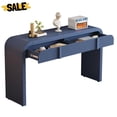 thumbnail image 1 of GZXS Curved Console Table with 2 Fluted Drawers, 55" Modern Entryway Table with Rounded Silhouette for Hallway, Living Room (Navy Blue), 1 of 9