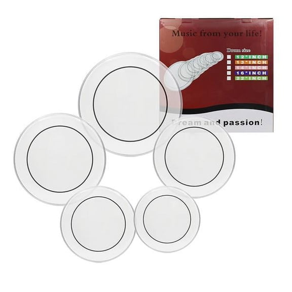 GZXS Drum Heads (22", 16", 14", 13", 12") Transparent