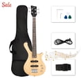 thumbnail image 1 of GZXS Electric Bass Guitar 4 String, Full Size Beginner Set with Bag, Strap and Cable, Burlywood, 1 of 6