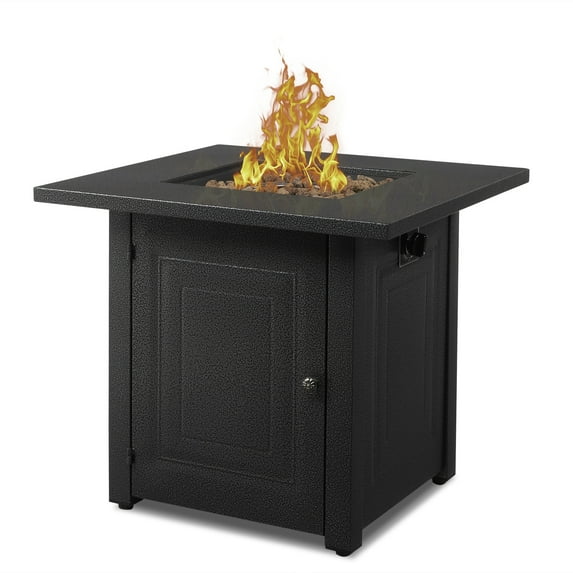 GZXS Gas Propane Fire Pit Table, 28 Inch, Outdoor Companion, Quick-Ignition, Advanced Texture Black Strong Steel Surface, Adjustable Flame, CSA Certification, for Garden/Patio/Courtyard