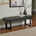 thumbnail image 1 of GZXS Industrial Ottoman Bench for Bedroom End of Bed, Black MDF Entryway Shoe Bench with Sturdy Metal Legs, 59"L x 17.5"W x 18.19"H, 1 of 9