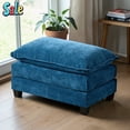 thumbnail image 1 of GZXS Large Rectangular Ottoman with Plush Chenille Upholstery - 35"L x 22.1"W x 18.1"H, Modular Design for Living Space, Blue, 1 of 7