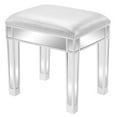 thumbnail image 1 of GZXS Mirrored Vanity Stool with Storage, Vanity Chairs Makeup Stool Mirrored Silver Piano Bench Seat for Bedroom, Makeup Room, Bathroom, Living Room, Leather Cushion, 1 of 9