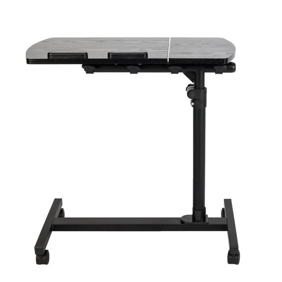 GZXS Rolling Computer Desk, 25.2"-38.2" Height Adjustable Lifting Laptop Desk with 4 Wheels for Home Offices Medical and School, Black