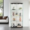 thumbnail image 1 of GZXS Modern 2-Door Glass Display Cabinet with LED Lights, 4-Tier Wide Tempered Glass Curio Cabinet with Lockable Wheels, Adjustable RGB Lighting, Easy Assembly for Living Room & Bedroom – Black, 1 of 8