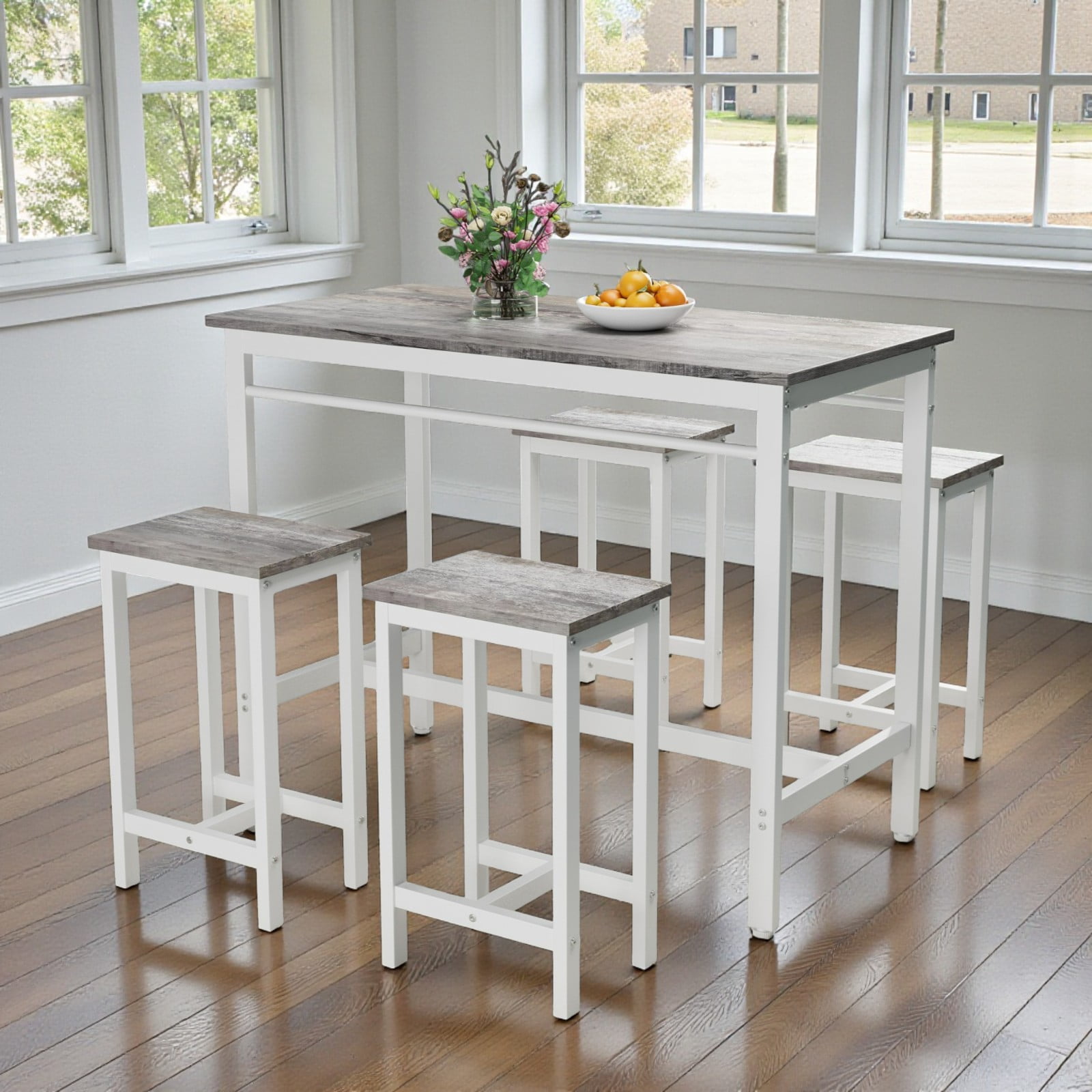GZXS Modern 5-Piece Kitchen Table Set, Counter Height Dining Table with ...