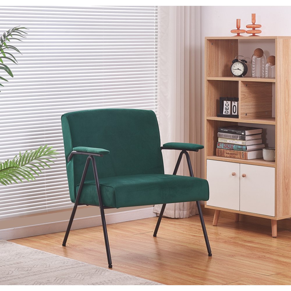 GZXS Modern Armchair Accent Fabric Chair with Padded Arm, Metal