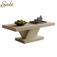 thumbnail image 1 of GZXS Modern Coffee Table with Cross Leg Base, Rectangle Center Tea Table for Living Room, 47.24"L x 23.62"W x 15.35"H, Imitative Oak, 1 of 8