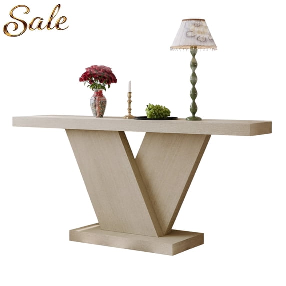 GZXS Modern Farmhouse Console Table with Sculptural X-Leg Design, 66" Long Narrow Entryway Sofa Table for Hallway, Living Room, Walnut Finish
