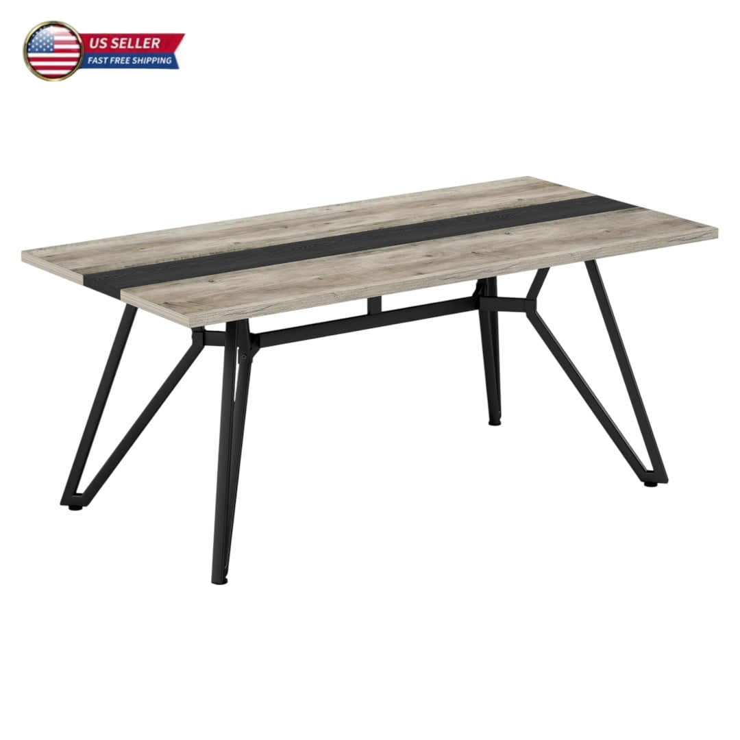 GZXS Modern Industrial Large Dining Table, 70.87
