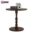 thumbnail image 1 of GZXS Modern Minimalist Accent Table, Round Side/End Table with MDF Top and Solid Wood Pedestal Base– 23.23"Dia x 20.47"H, Walnut Brown, 1 of 7