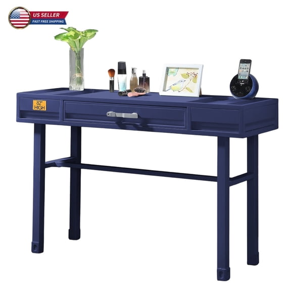 GZXS Modern Rectangular Desk with 1 Smooth Glide Drawer, Heavy-Duty Metal Frame Vanity or Computer Table, Easy to Assemble