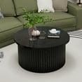 thumbnail image 1 of GZXS Modern Round Coffee Table with Flip-Top Storage, 31.5" Accent Cocktail Table with Iron Base & Adjustable Feet for Living Room or Apartment (Black), 1 of 9