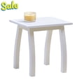 thumbnail image 1 of GZXS Modern White Accent End Table, Slatted-Top Side Table with Solid Acacia Wood Legs, Rectangular Sofa or Bedside Table, 200 lbs Weight Capacity, Easy Assembly, 1 of 10