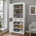 thumbnail image 1 of GZXS Modern White Pantry Cabinet with Drawer, Floor Standing Storage Cabinet with Adjustable Shelves for Living Room, Kitchen, Bathroom, Hallway, 29.92"L x 15.75"W x 71.65"H, 1 of 10