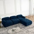 thumbnail image 1 of GZXS Modular L Shaped Couch Modern Sectional Sofa Cloud Couch with Reversible Ottoman Convertible Button Tufted Velvet Couches for Living Room, DIY Combination, Navy Blue, 1 of 10
