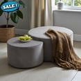 thumbnail image 1 of GZXS Multi-Functional Upholstered Round Coffee Tables Set - No Assembly, Gray Corduroy Fabric, Space-Saving Nesting Design for Modern Living Room (32" & 24"), 1 of 9
