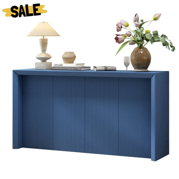 GZXS Narrow Console Table in Navy Blue, Modern Living Room Accent Sofa Table behind Couch, 59.7"L x 15.7"W x 31.5"H