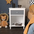 thumbnail image 1 of GZXS Nightstand Wooden Bedside Table Small End Desk for Bedroom, Gray & White, 1 of 9