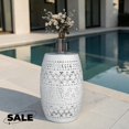 thumbnail image 1 of GZXS Outdoor Metal Side Table, Round Patio End Table, 9.4" Small Accent Table for Patio, Deck, Porch, White, 1 of 10