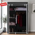 thumbnail image 1 of GZXS Portable Closet for Hanging Clothes, Wardrobe with Cover, Freestanding Clothing Organizer with Hanging Rod and Side Pockets for Bedroom, Easy Assembly, Black, 1 of 10