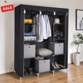 thumbnail image 1 of GZXS Portable Closet Wardrobe with Non-Woven Fabric Cover, Clothes Storage Organizer with Hanging Rod and Side Pocket, Easy Assembly, Black, 1 of 8