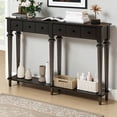 thumbnail image 1 of GZXS Rustic Console Table with Storage Drawers & Open Shelf, Versatile Wooden Entryway Table for Foyer, Hallway, Living Room (Black, 59.8"), 1 of 8