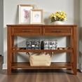 thumbnail image 1 of GZXS Rustic Wood Console Table with 2 Drawers and 2 Shelves, 42-Inch Storage Sofa Table for Entryway, Kitchen, Living Room – Brown, 1 of 10