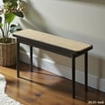 thumbnail image 1 of GZXS Solid Wood Bench with Woven Rattan Seat, Indoor Entryway Bench for Hallway, End of Bed, Windows, Rustic Farmhouse Boho Style (Black, 39.37"L x 11.02"W x 16.93"H), 1 of 8