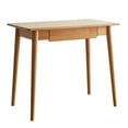 thumbnail image 1 of GZXS Solid Wood Writing Desk - Home Office Workbench Desk with Drawer, Laptop Computer Work Study Table (Oak, 39.37"L x 19.69"W x 29.92"H), 1 of 9