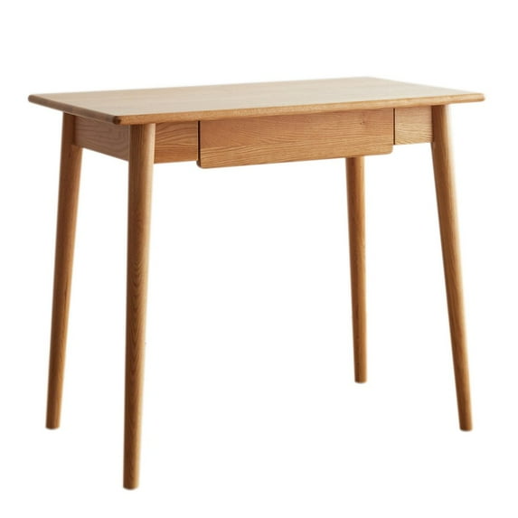 GZXS Solid Wood Writing Desk - Home Office Workbench Desk with Drawer, Laptop Computer Work Study Table (Oak, 39.37"L x 19.69"W x 29.92"H)