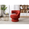 thumbnail image 1 of GZXS Swivel Cuddle Barrel Accent Chairs, 360 Degree Round Armchairs with Wide Upholstered, Fluffy Fabric Chair for Living Room, Bedroom, Office, Waiting Rooms (Red), 1 of 9