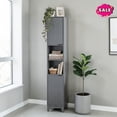 thumbnail image 1 of GZXS Tall Bathroom Cabinet with 2 Doors, 66.8"H Slim Storage Cabinet with Adjustable Shelves, Accent Cabinet for Living Room, Easy Assembly, Gray, 1 of 9
